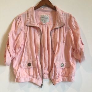 Thrifted light pink crop jacket